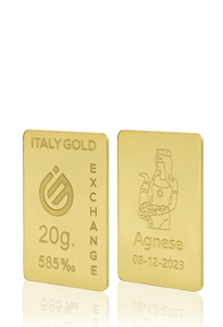 Lingotto Oro Dea della Fortuna 14 Kt da 20 gr. - Idea Regalo Portafortuna - IGE: Italy Gold Exchange